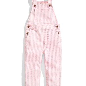 Faherty Kids Topsail Overall pink and white railroad stripe